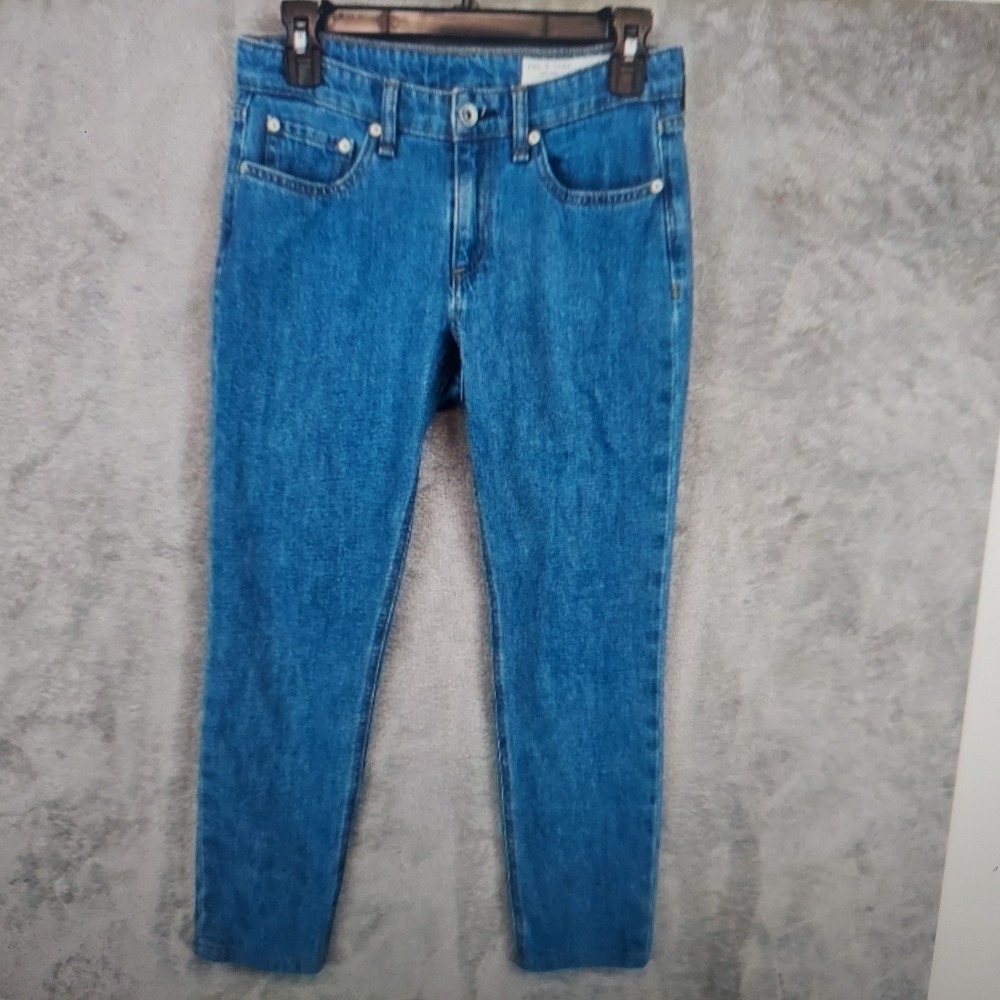 Rag & Bone Womens Dre Low-Rise Slim Boyfriend Jeans 25 Blue Denim Minimalist